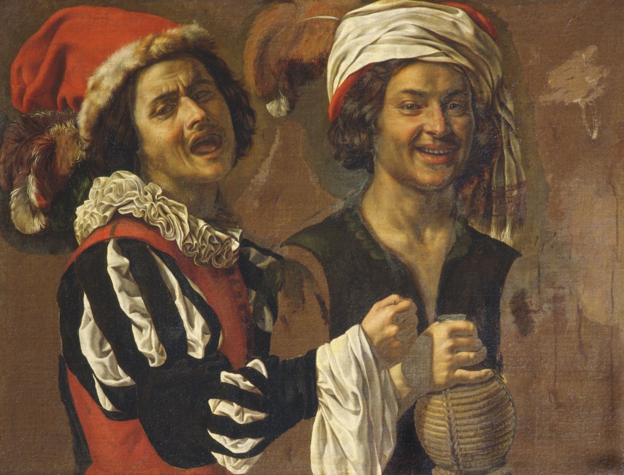 A Singer and a Drinker by Michelangelo Merisi Caravaggio