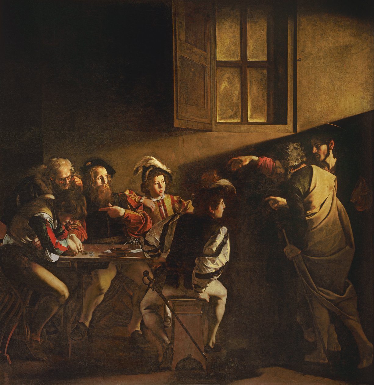 The Calling of St. Matthew by Michelangelo Merisi Caravaggio