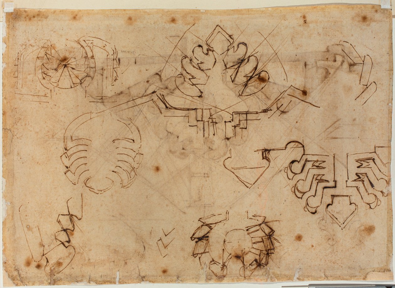 Studies for Fortifications by Michelangelo Buonarroti