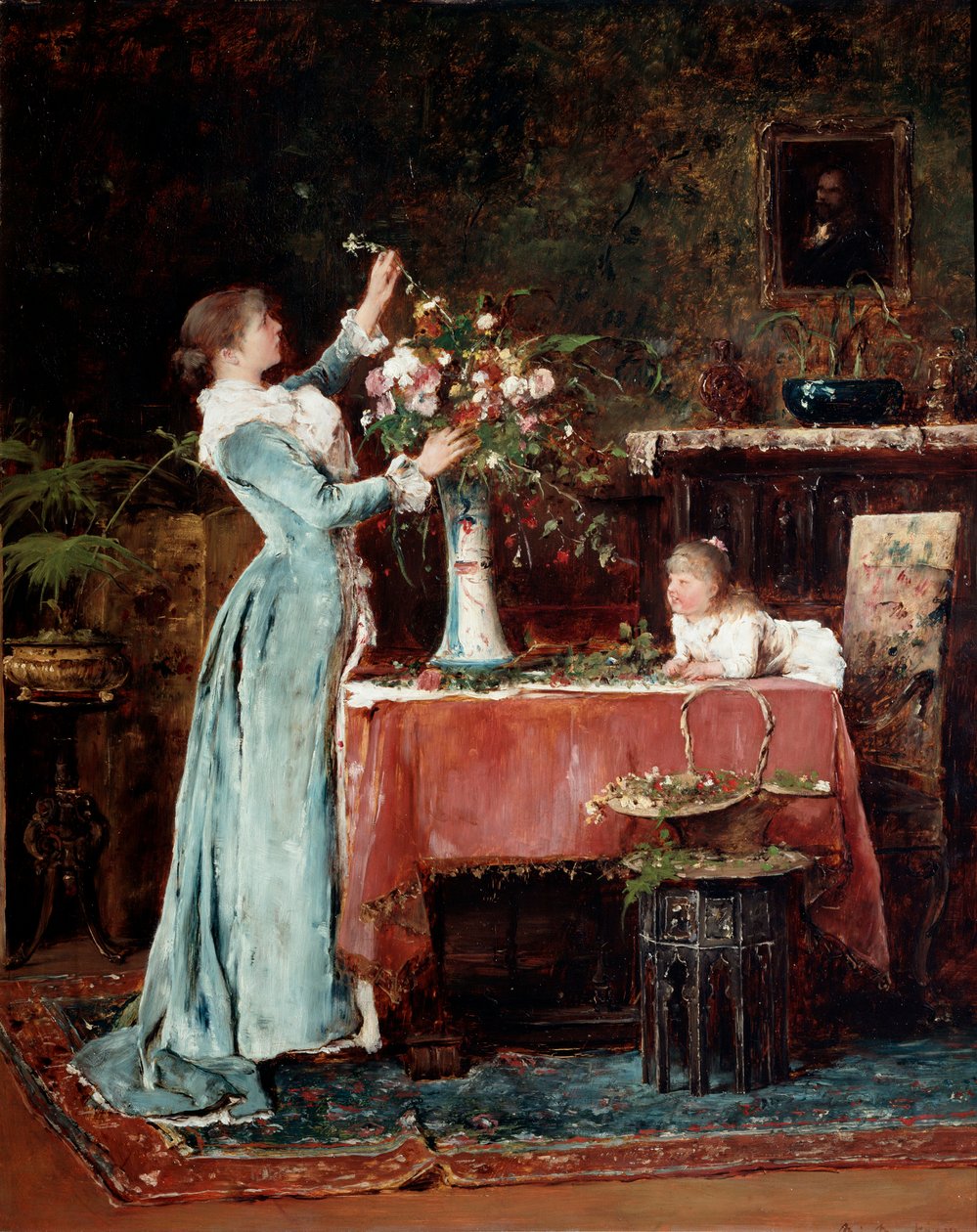 Composing a Bouquet by Mihály Munkácsy