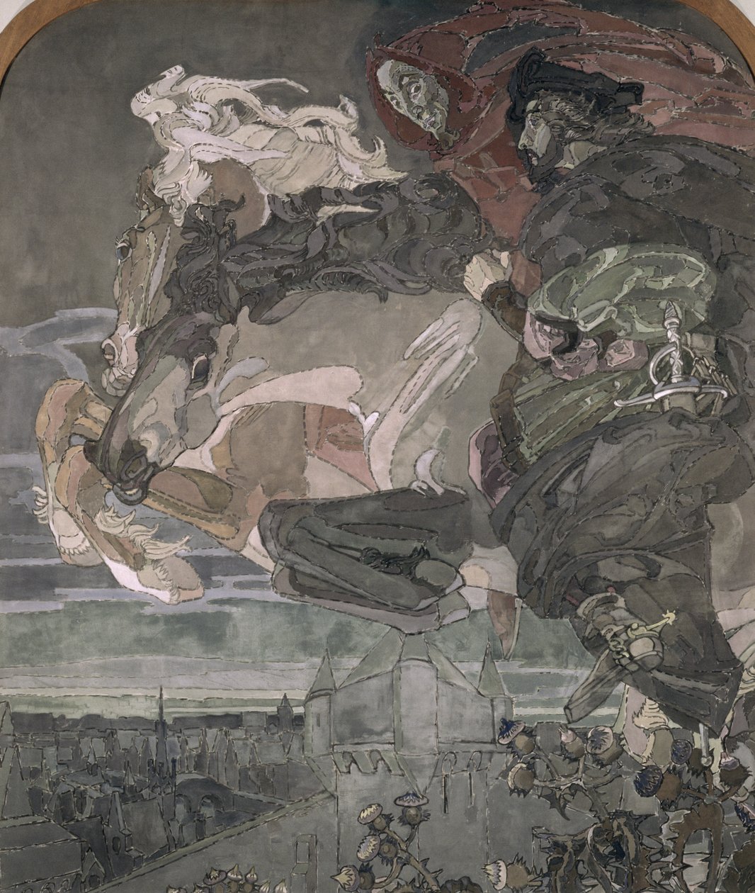 The Flight of Faust and Mephistopheles by Mikhail Aleksandrovich Vrubel