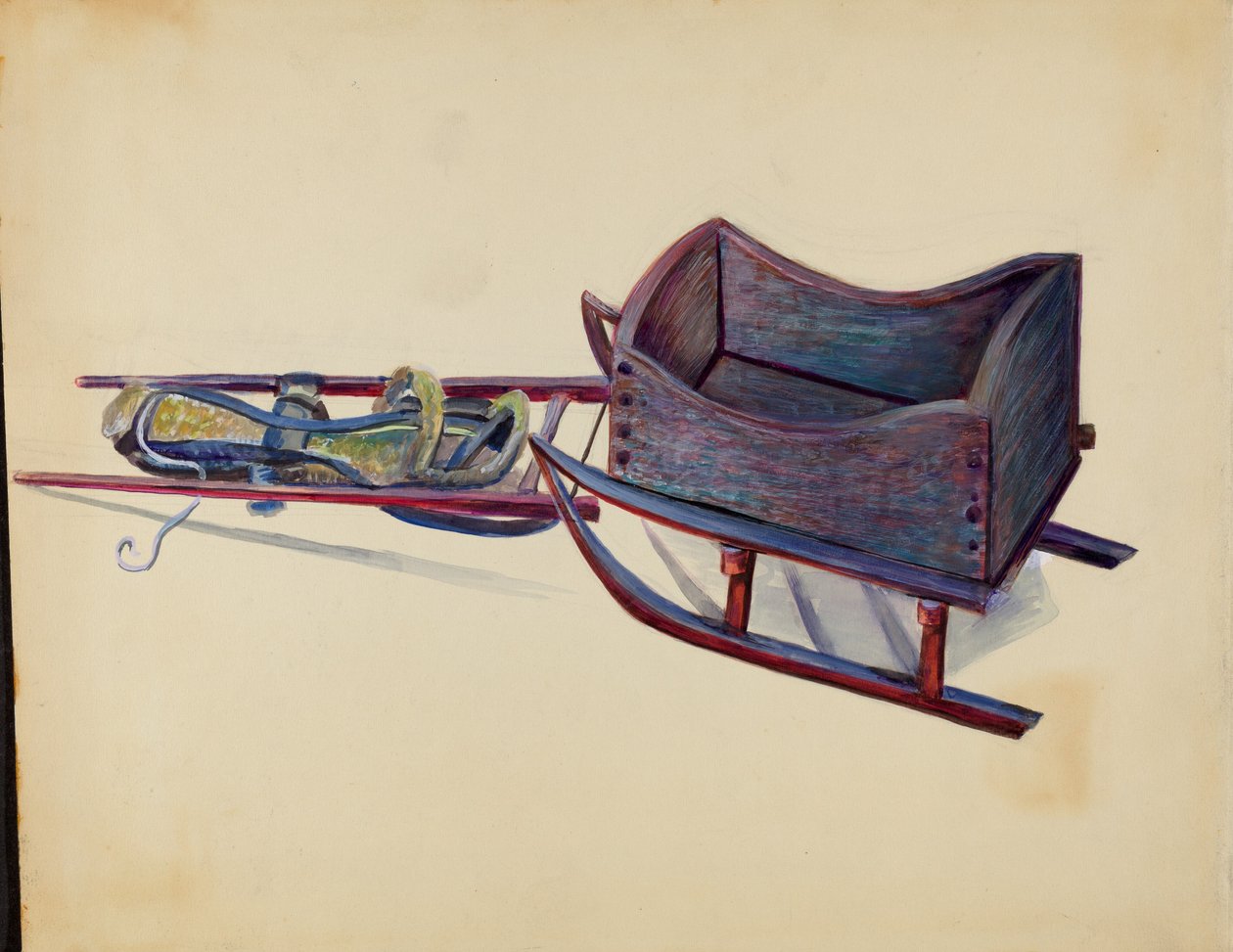 Toy Sleigh by Mina Lowry