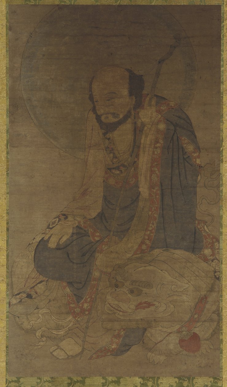 Manjusri and his lion by Ming Dynasty Chinese School