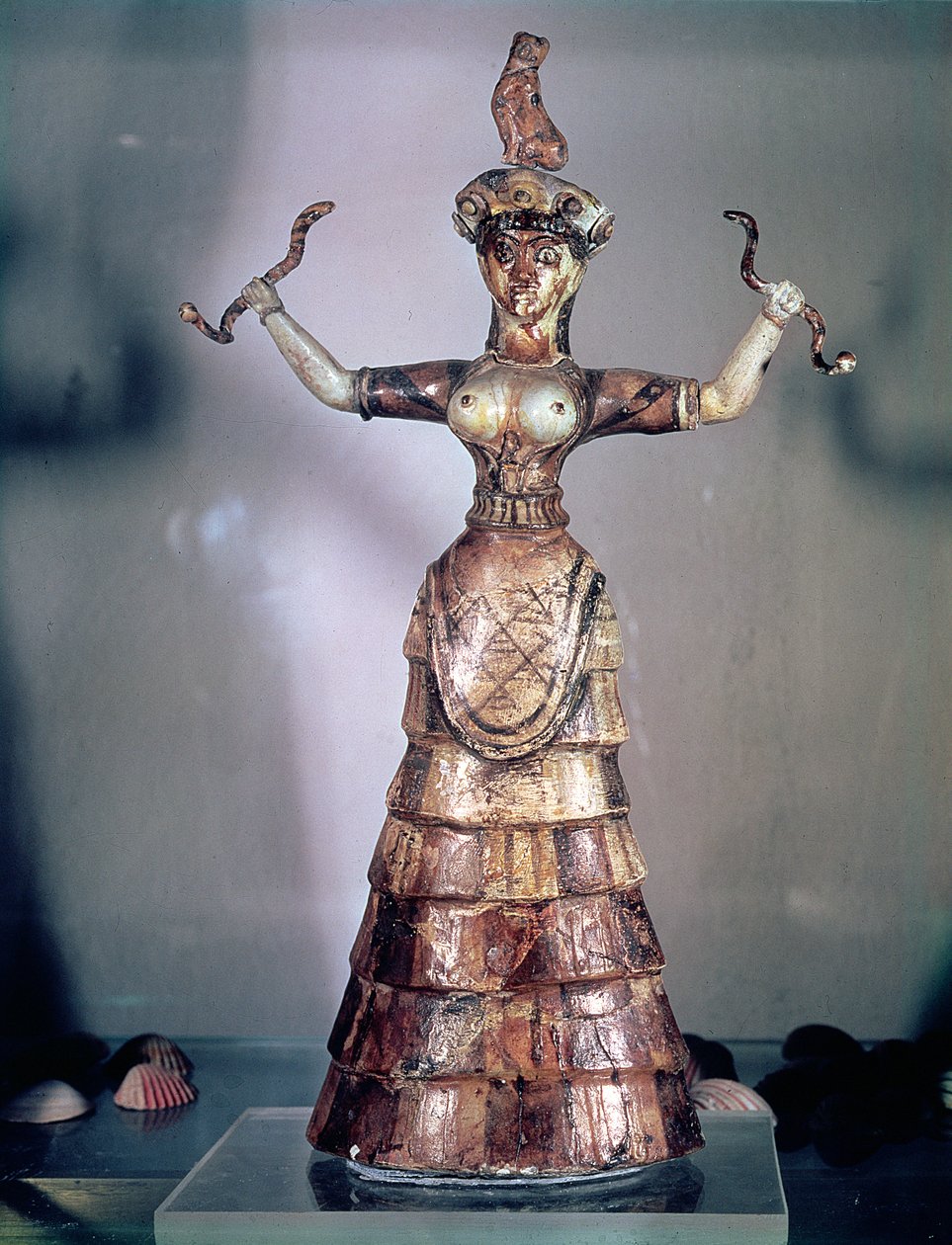 The Goddess of the Serpents, from the Palace of Knossos, 1500 B.C. by Minoan