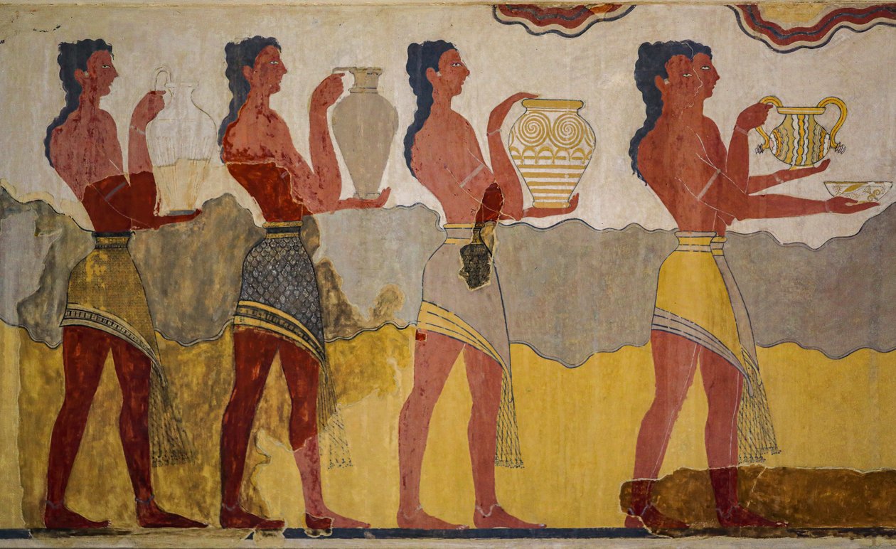 Reconstruction of the Procession Fresco by Minoan