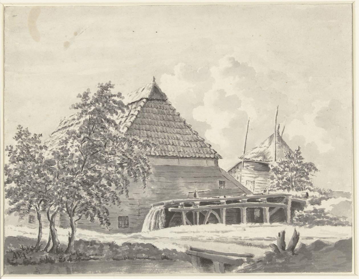 Watermill by Monogrammist AWA