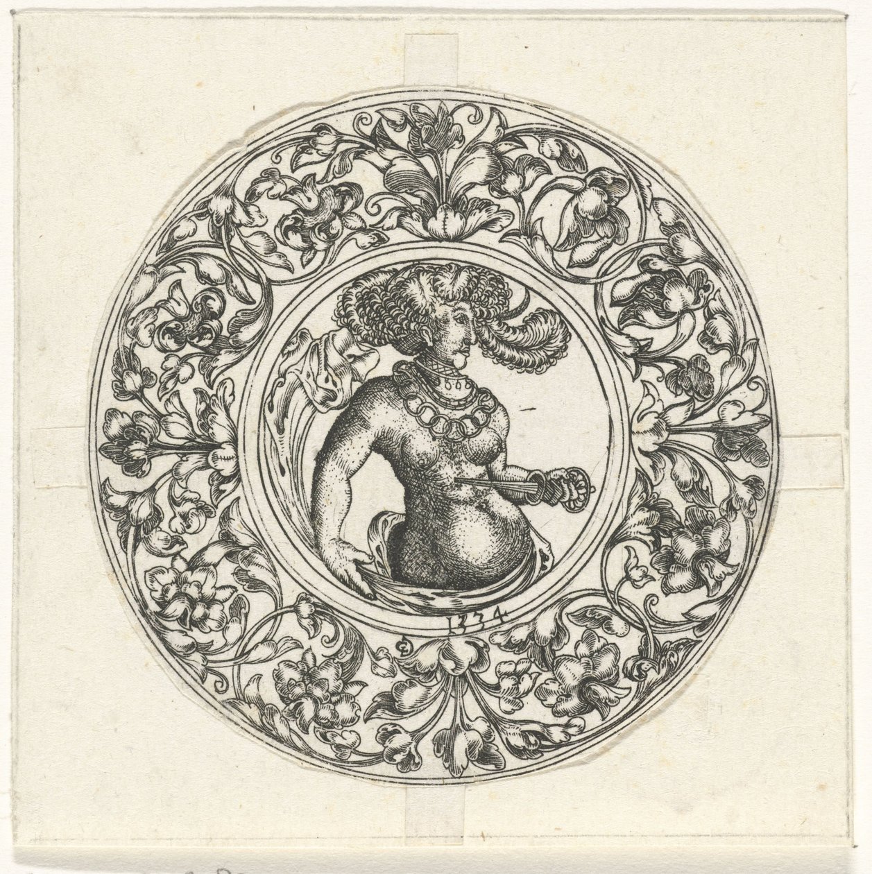 Round Leaf with Lucretia by Monogrammist CG (Duitsland)