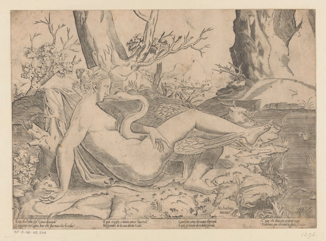 Leda and the Swan by Monogrammist IHS
