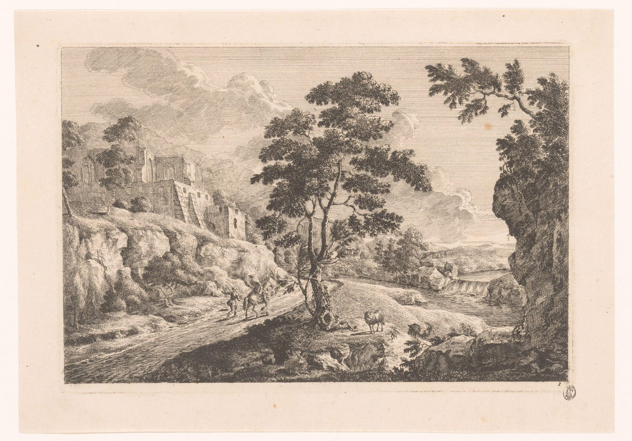 Landscape with Houses on a Mountain by Monogrammist MEG