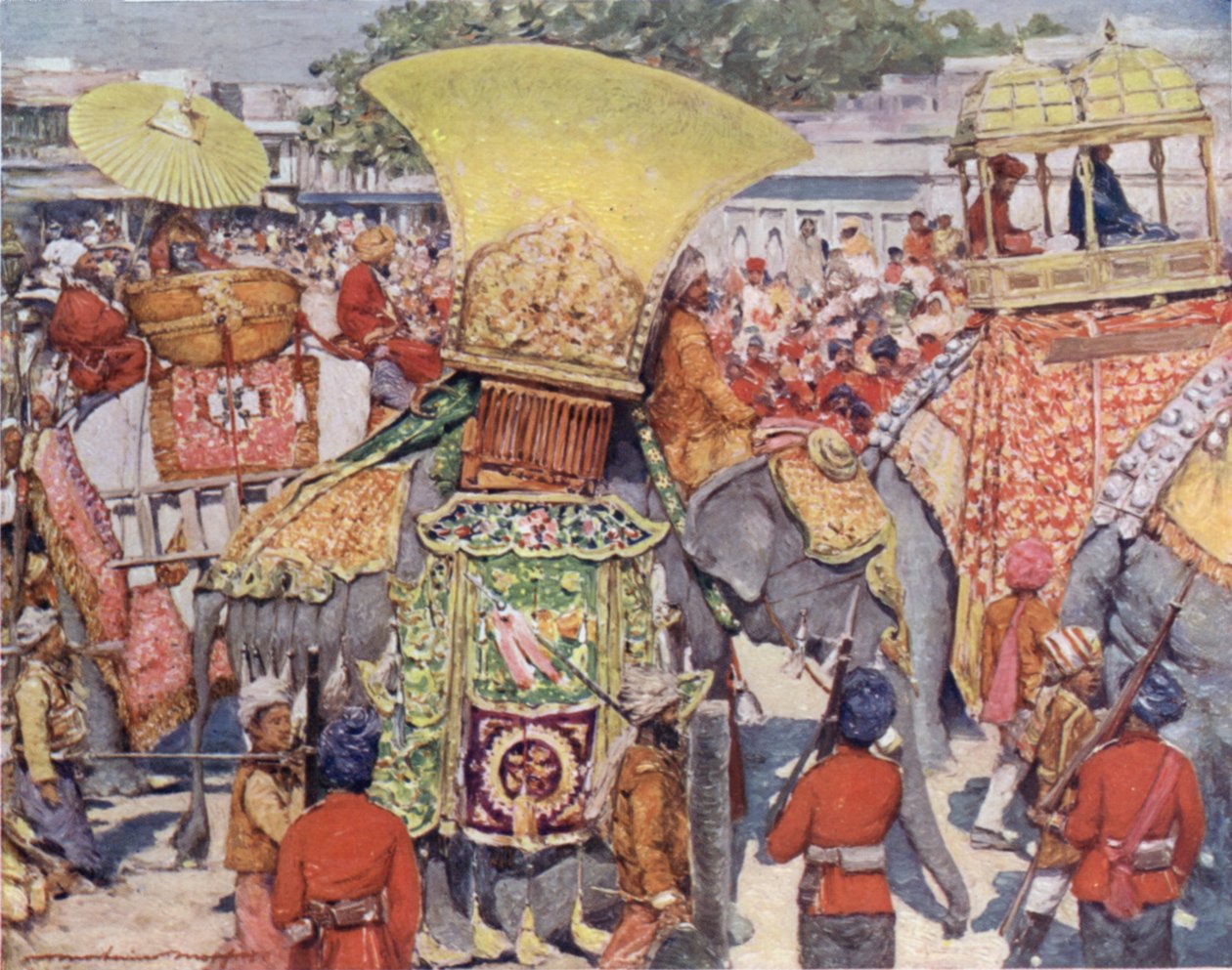 Burmese Elephants at the State Entry by Mortimer Ludington Menpes