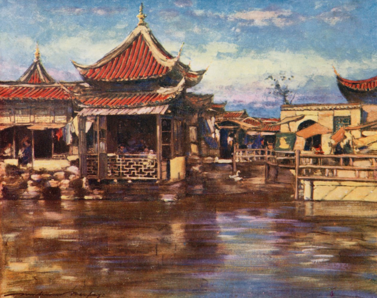 A Tea House, Shanghai by Mortimer Ludington Menpes