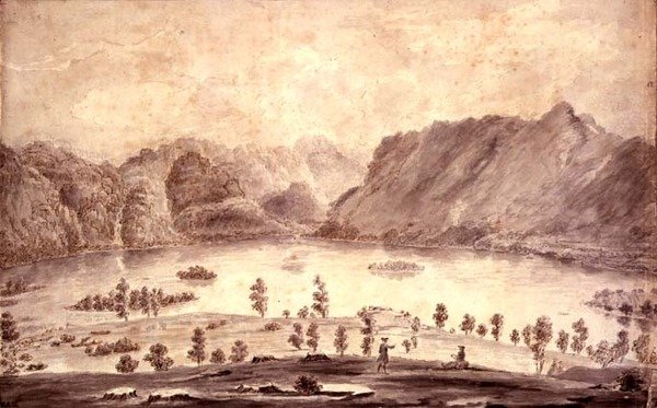 Panoramic View of Derwentwater and the Vale of Keswick (detail) by Moses Griffith