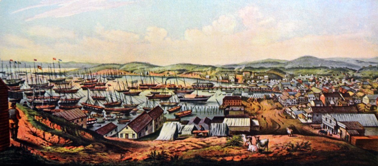 Currier & Ives Illustration 19th Century. View of San Francisco, California by N. and Ives, J.M. Currier