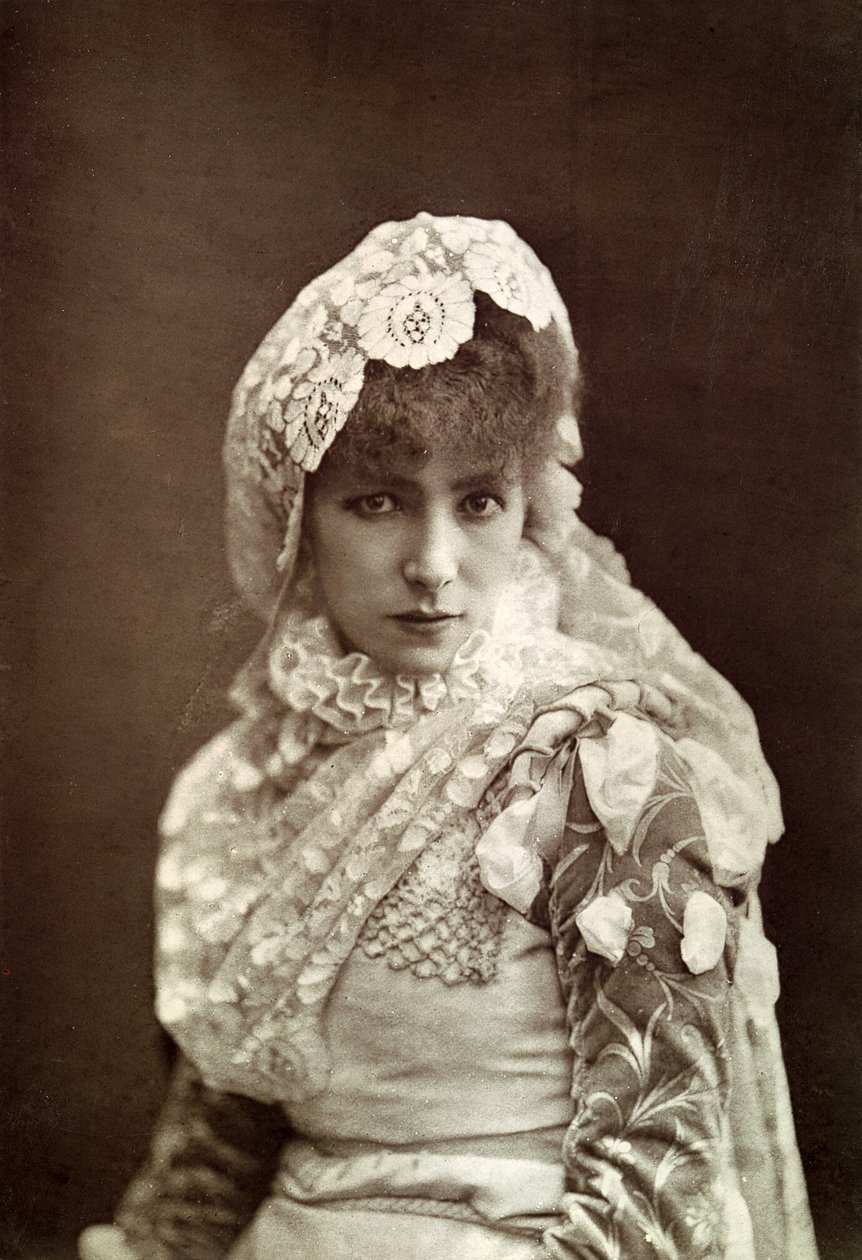 Sarah Bernhardt in the role of Marion Delorme at the Porte Saint-Martin Theatre by Nadar