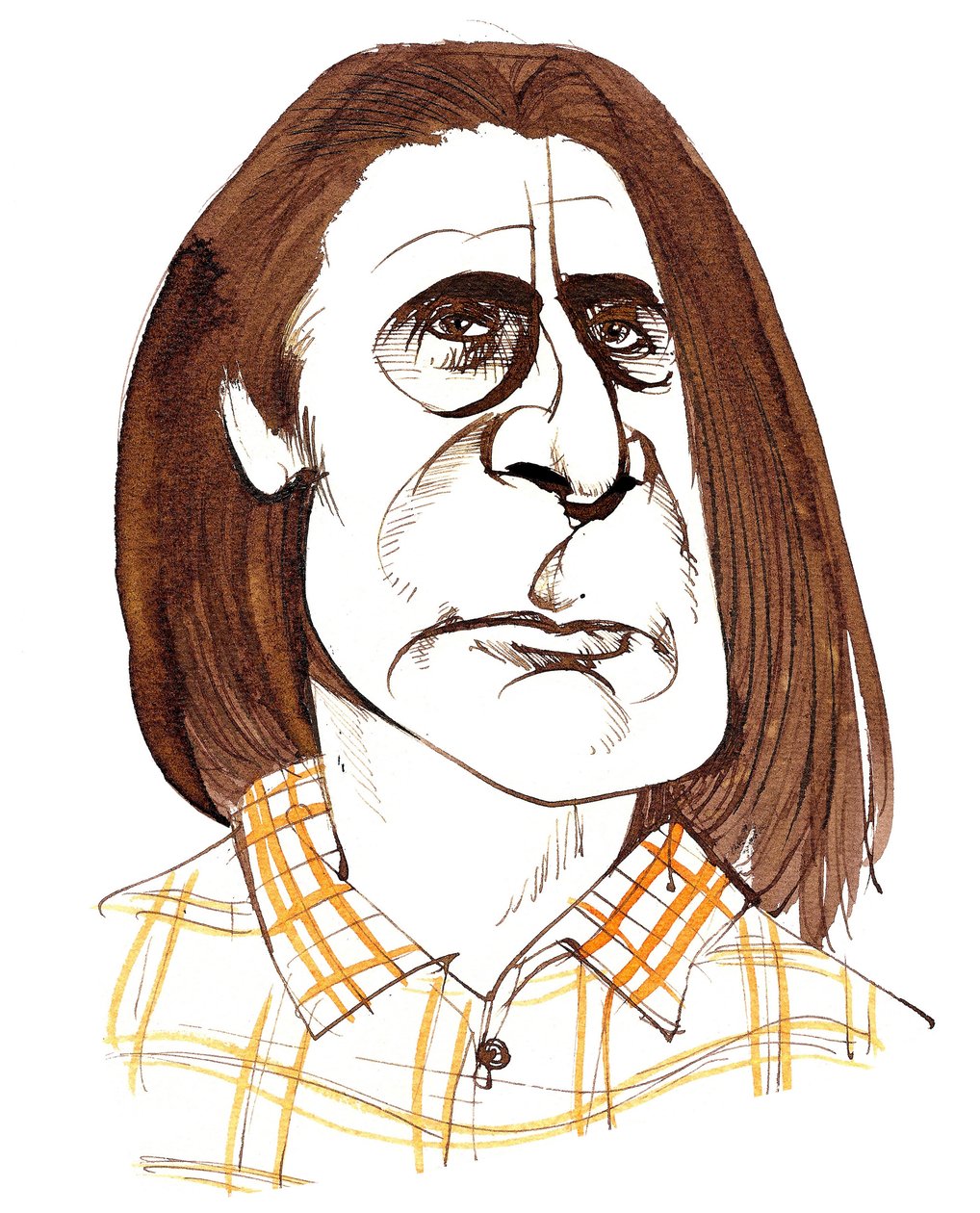 Alfred Schnittke, Russian composer (1934-98); caricature by Neale Osborne