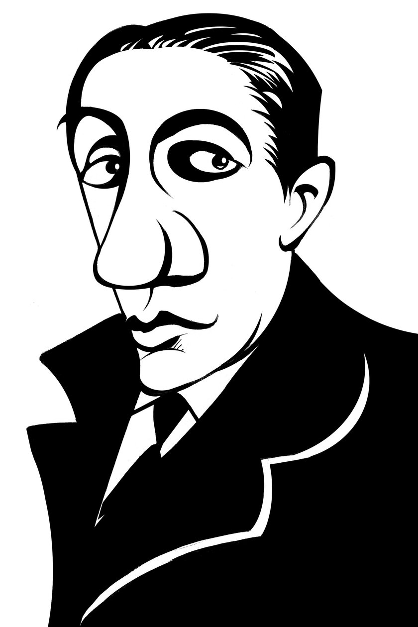 Alfredo Casella, Italian composer; caricature by Neale Osborne