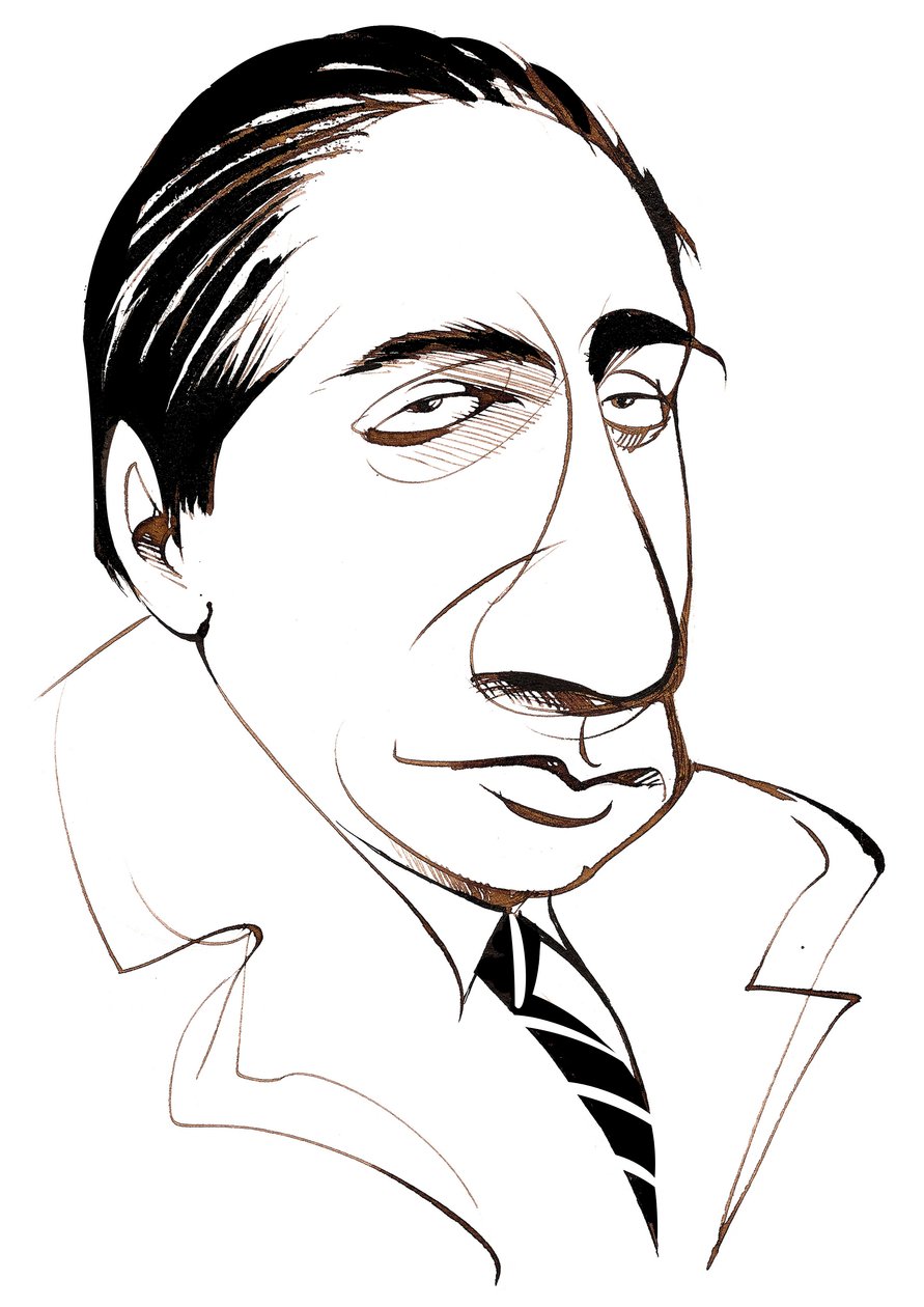 Alfredo Casella, Italian composer; caricature by Neale Osborne