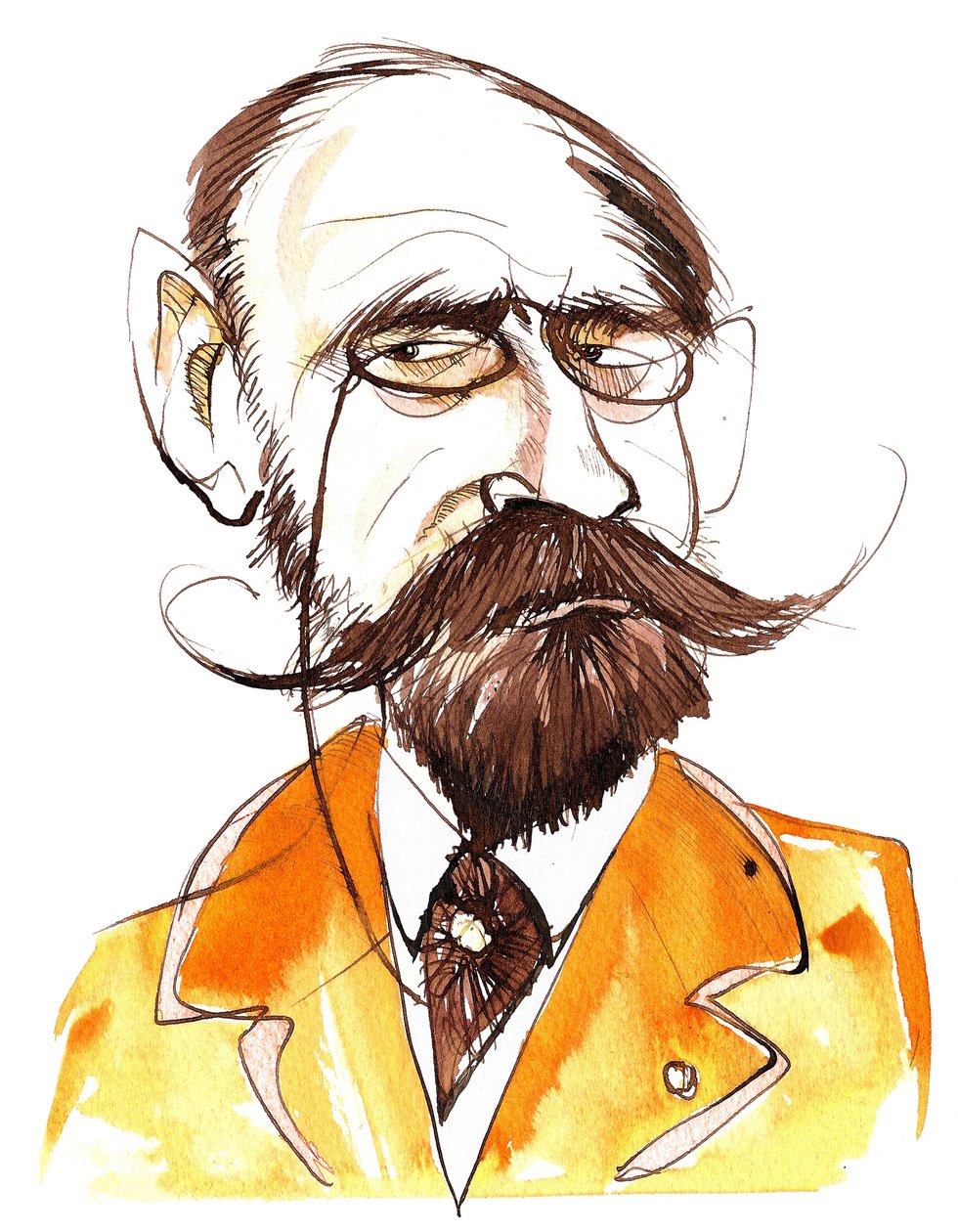 French novelist Emile Zola; caricature by Neale Osborne