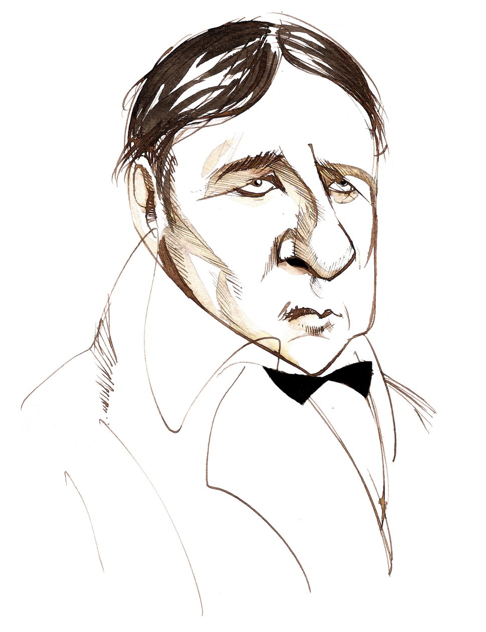 Jean Auguste Dominique Ingres, French artist and senator, professor at the École des Beaux-Arts, and director of the French Academy in Rome, caricature by Neale Osborne