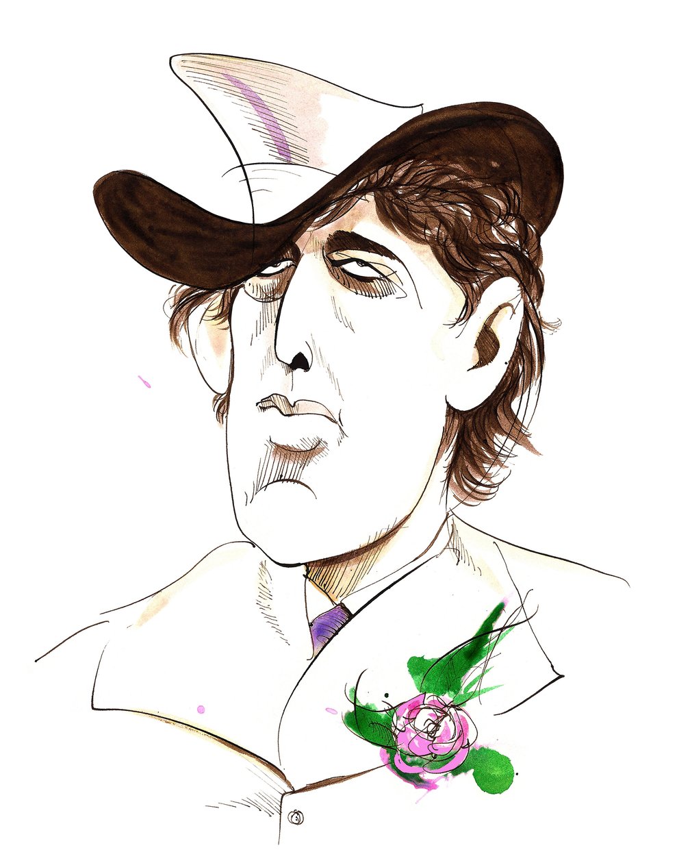 Oscar Wilde - caricature of Irish writer (1854-1900) by Neale Osborne