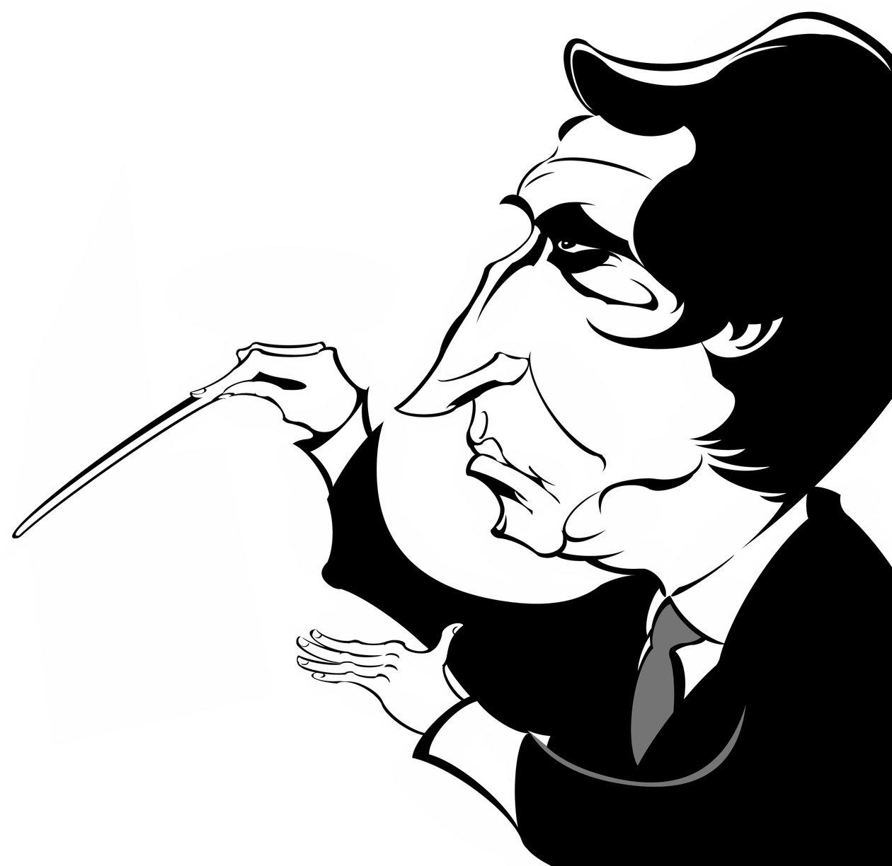 Riccardo Muti - caricature of the Italian conductor by Neale Osborne