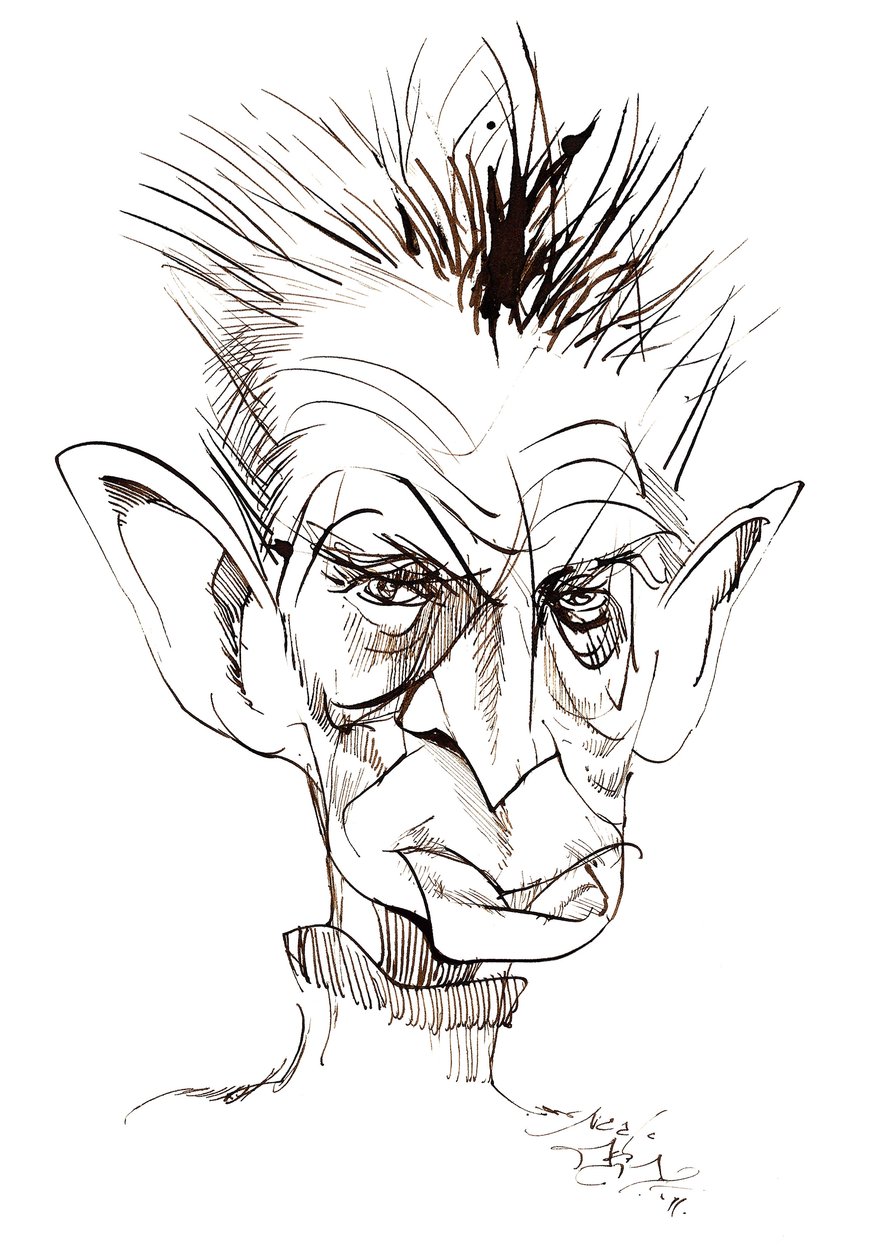 Samuel Beckett - caricature of Irish writer and playwright (1906-89) by Neale Osborne