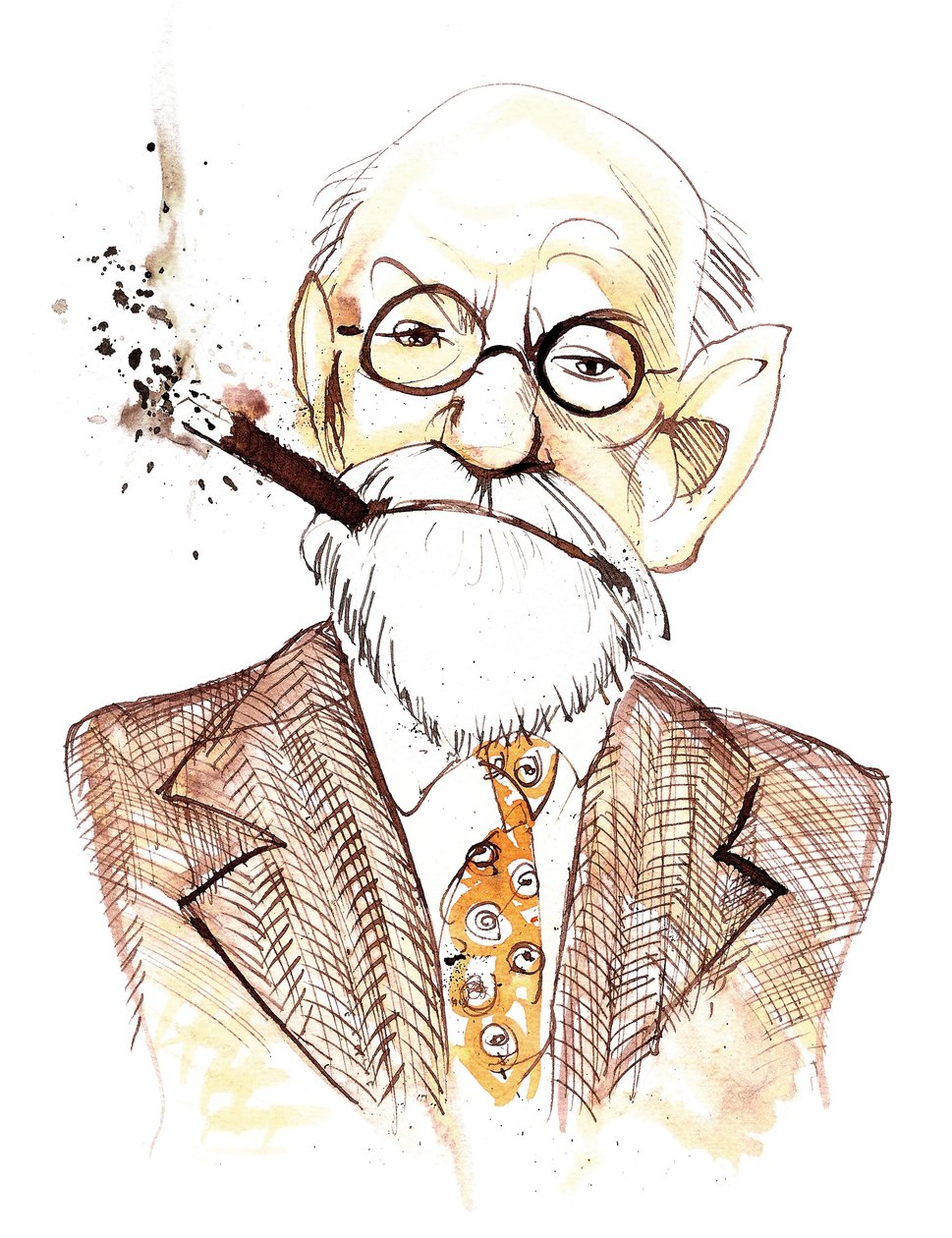 Sigmund Freud Austrian neurologist and psychotherapist; caricature by Neale Osborne