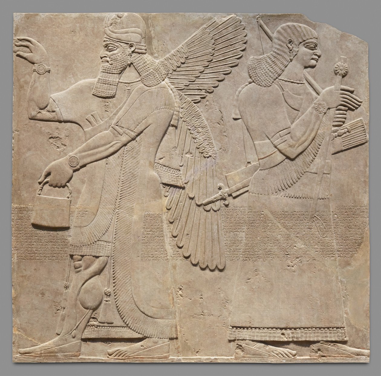 Relief Panel of Guardian and Eunuch, c.883-59 B.C. by Neo Assyrian
