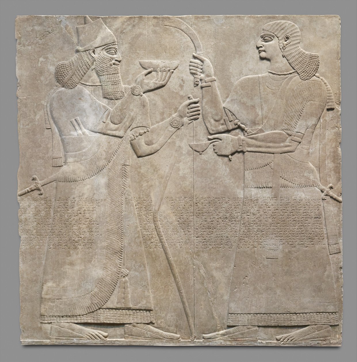 Relief Panel of King and Eunuch, c.883-59 B.C. by Neo Assyrian