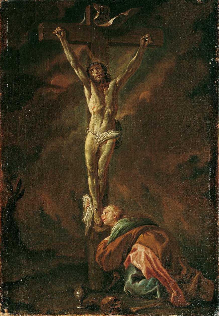 Christ on the Cross with Mary Magdalene by Leopold Blonder