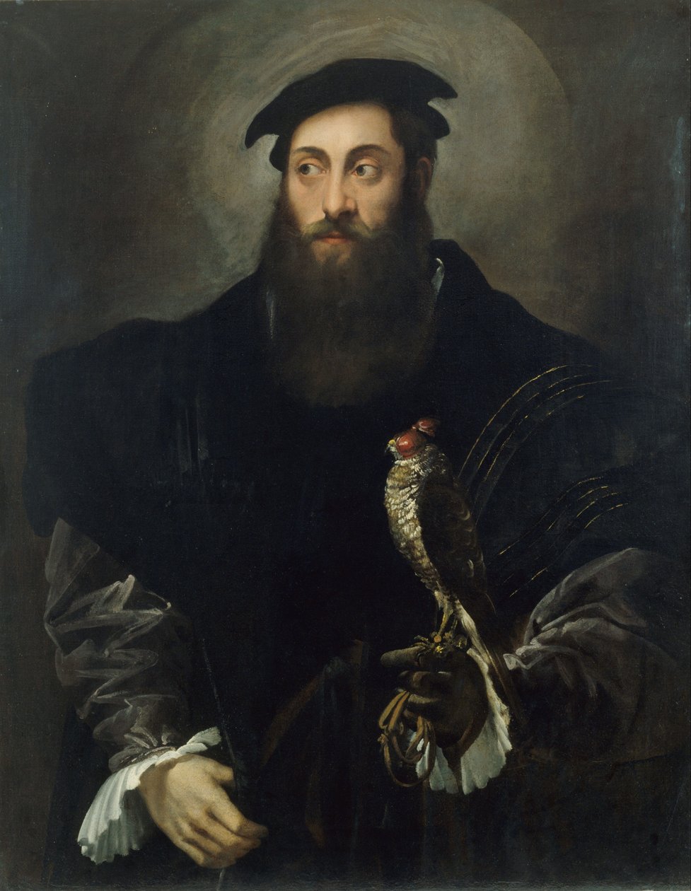 Portrait of a Gentleman with a Falcon by Niccolo dellAbbate