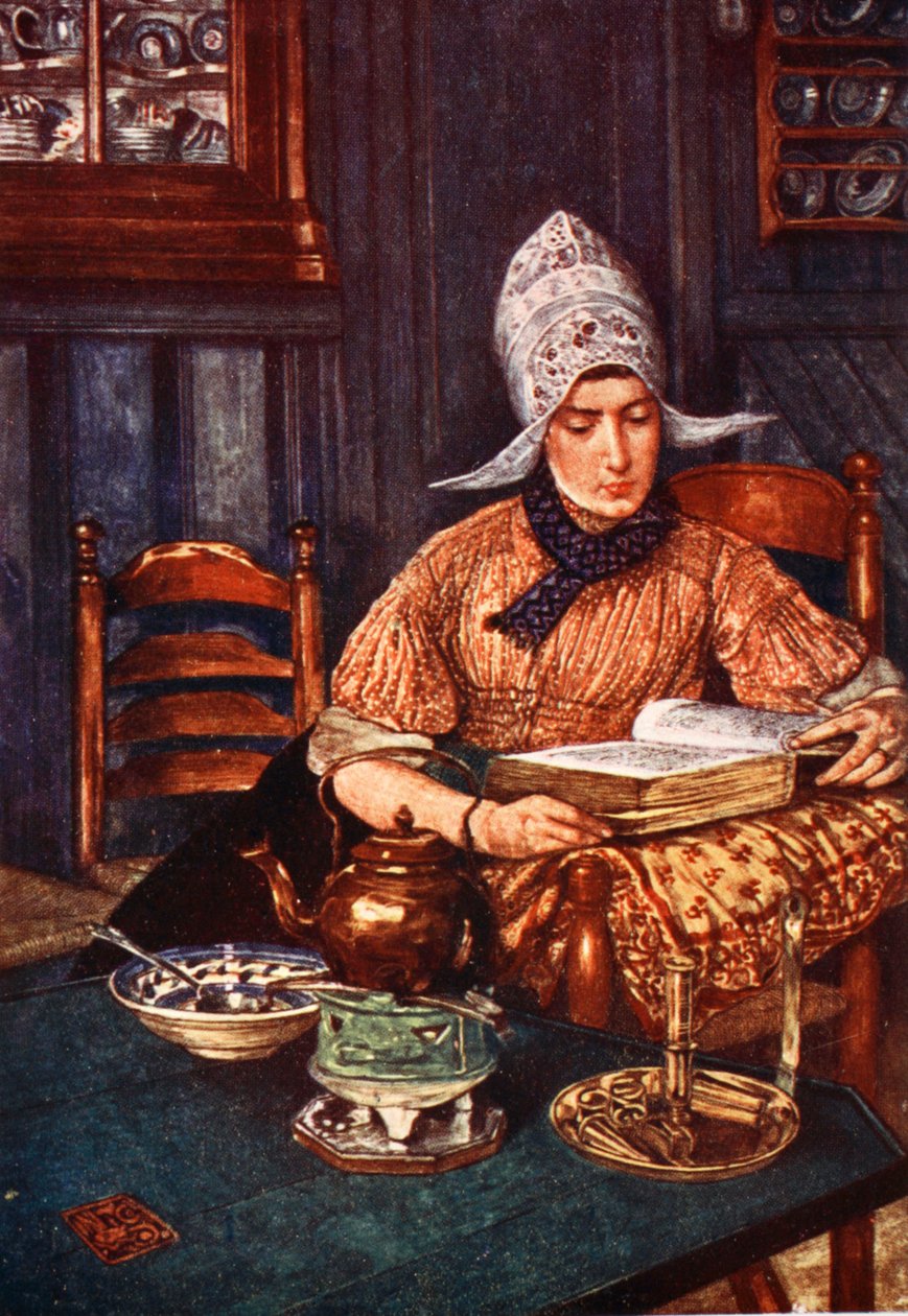 Interior with Woman Reading a Book by Nico Jungman