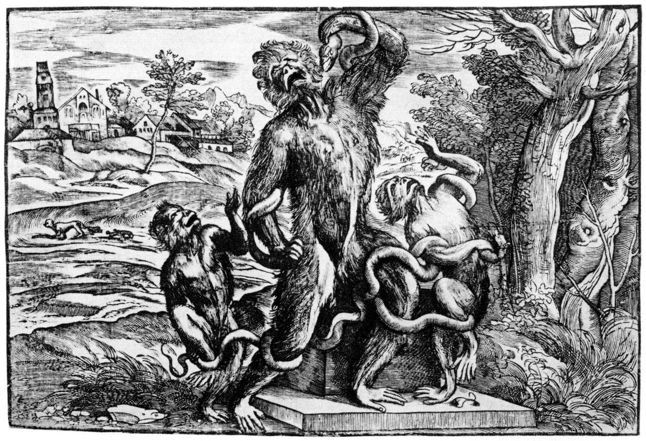 Caricature of the Laocoon Group by Nicolò Boldrini