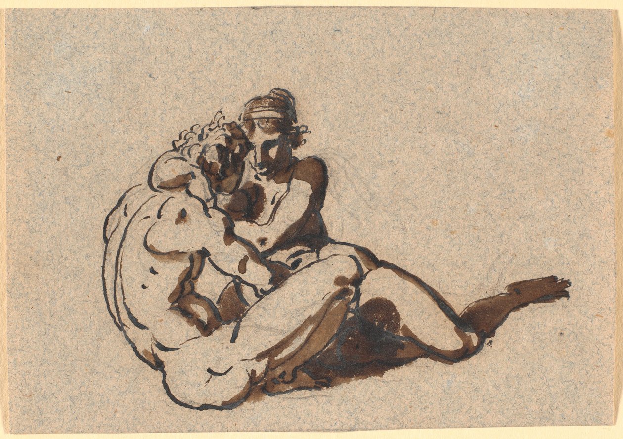 A Man and a Woman Embracing by Nicolai Abildgaard