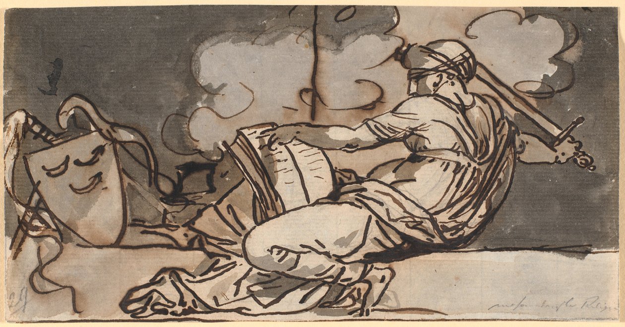 Reclining Female Figure Symbolizing the Mohammedan Religion by Nicolai Abildgaard