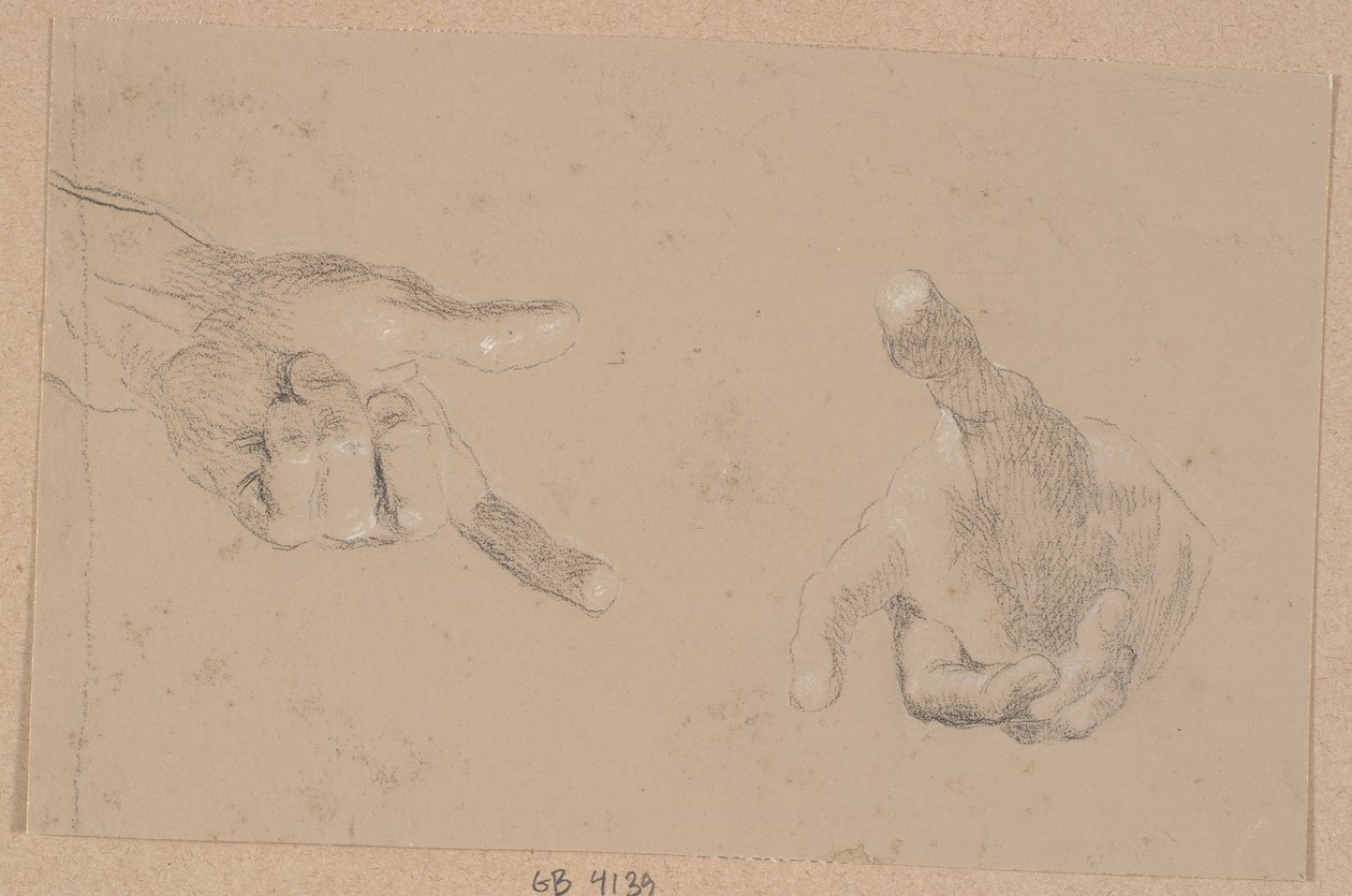 Two Studies of a Hand by Nicolai Abildgaard