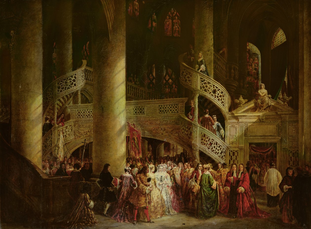 Interior of the Church of Saint-Etienne du Mont, The Rood-Screen, 1851 by Nicolas Alexandre Barbier