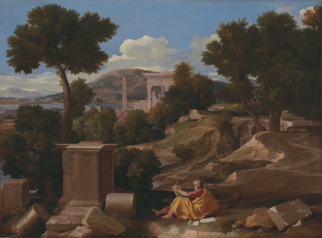 Landscape with Saint John on Patmos by Nicolas Poussin