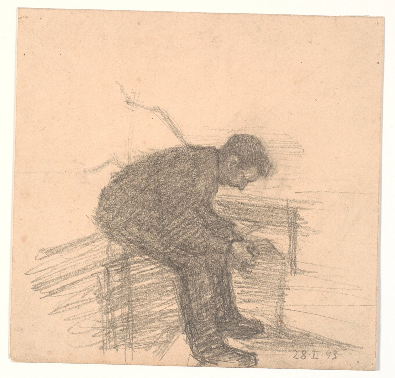 Seated Man with Folded Hands by Niels Jakob Jakobsen Bjerre