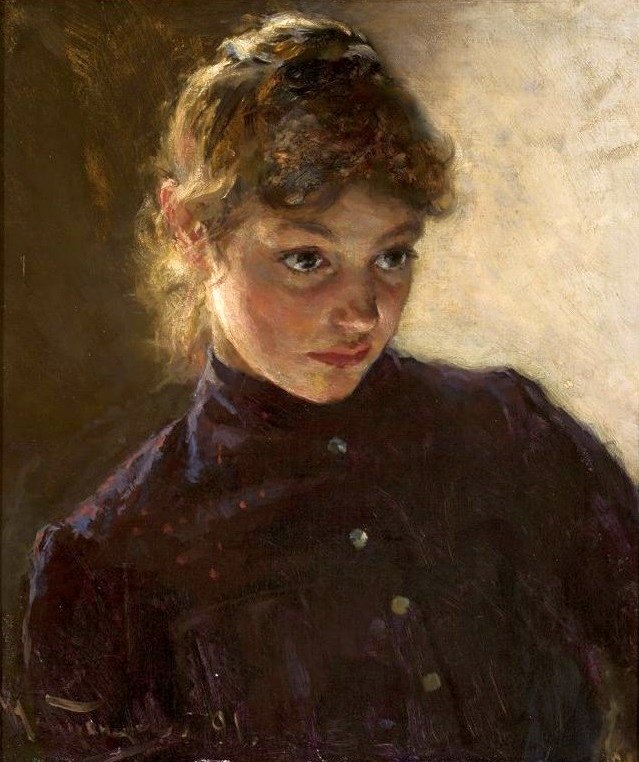 Portrait of a Young Girl by Nikolai Dmitrievich Kuznetsov