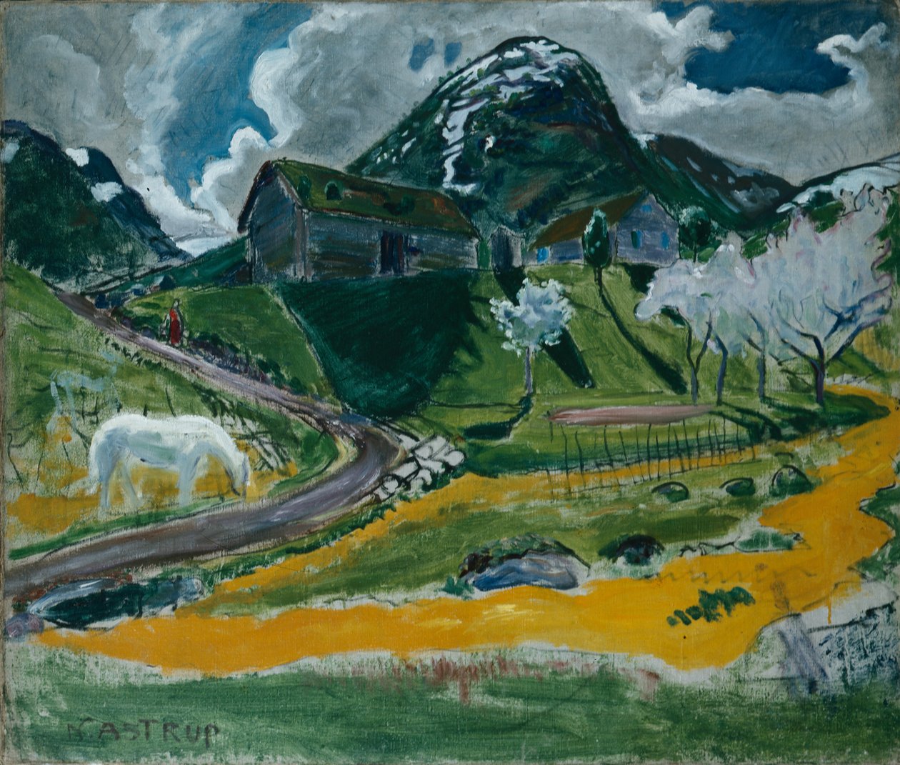 Spring with White Horse by Nikolai Astrup