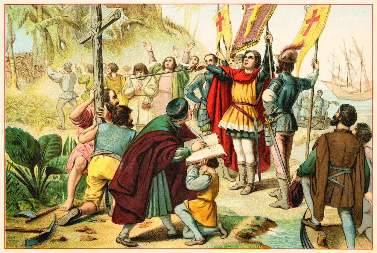 Columbus Taking Possession of the New World by North American