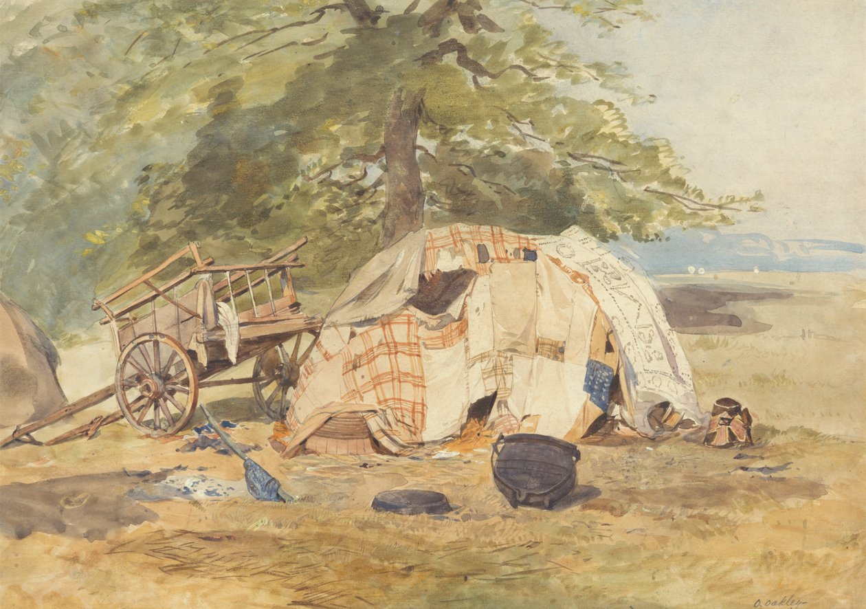 A Gypsy Encampment by Octavius Oakley