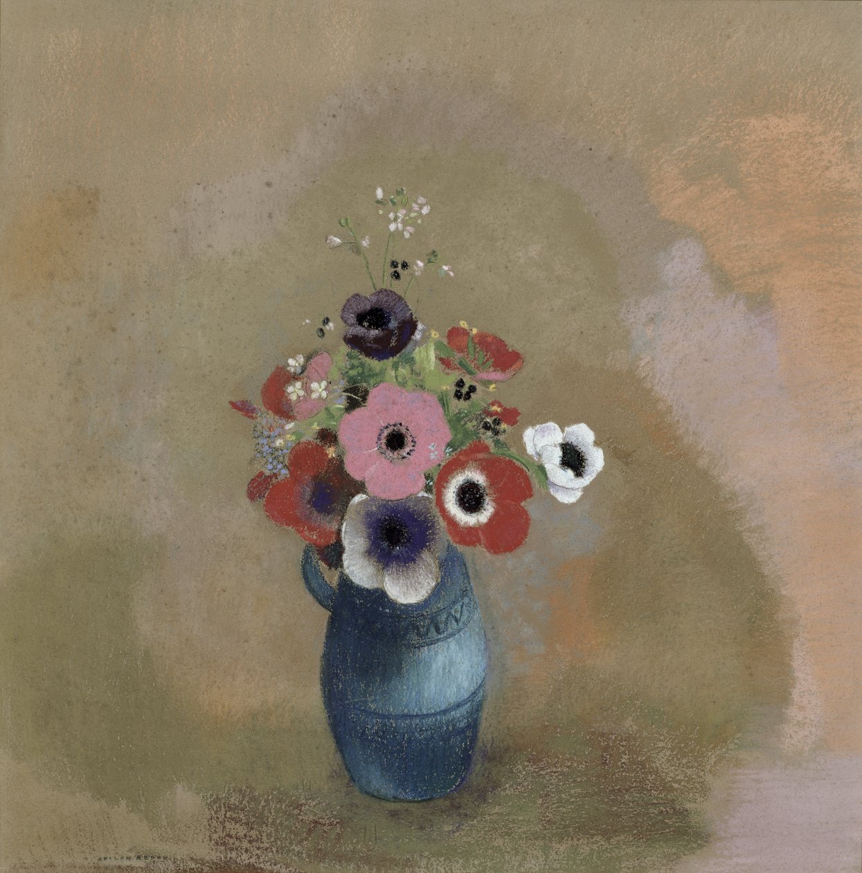 Bouquet of anemones by Odilon Redon