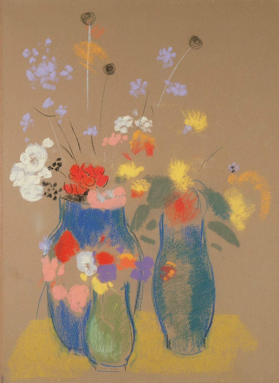 Three Vases of Flowers, c.1908-10 by Odilon Redon