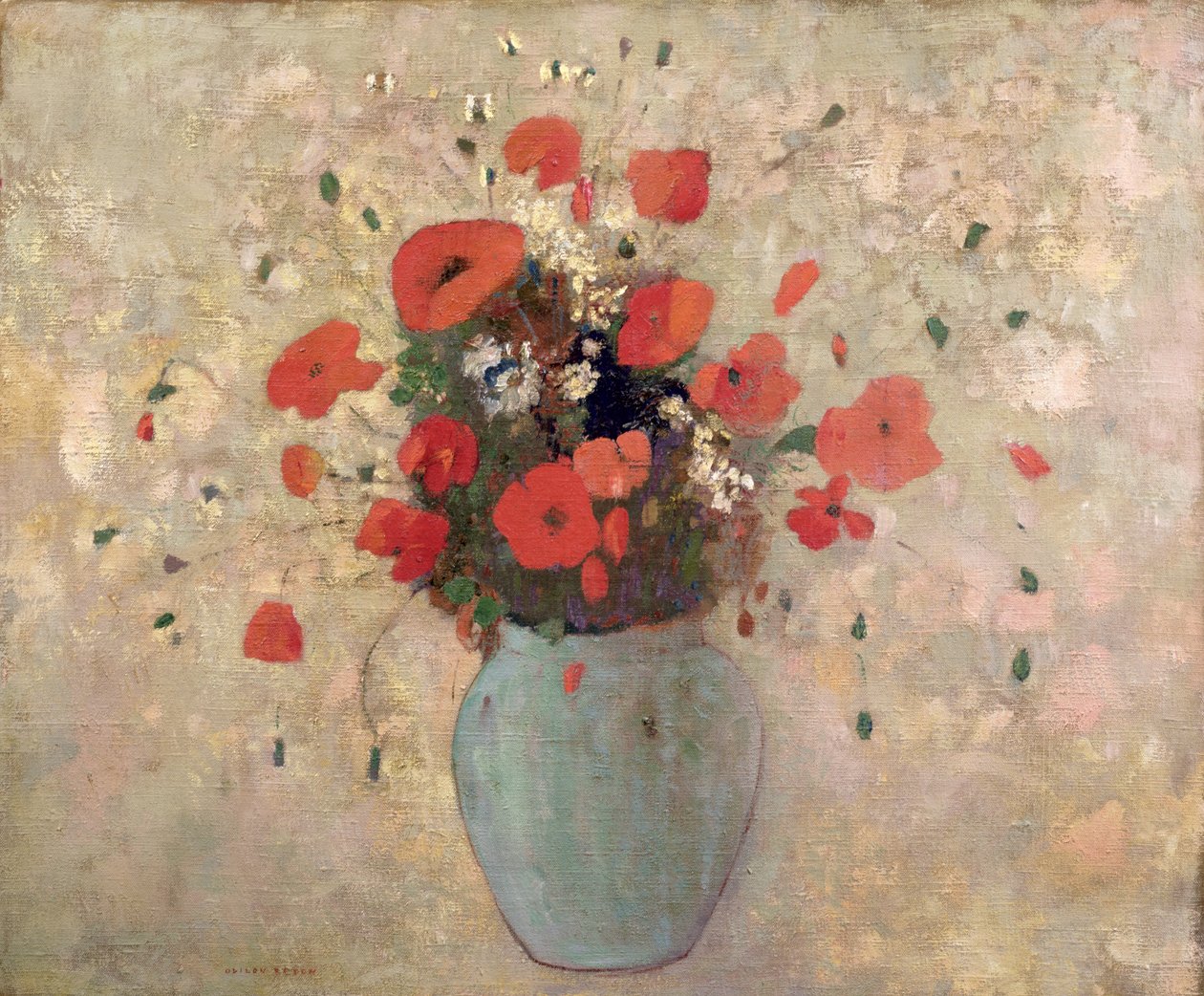 Vase of Poppies by Odilon Redon