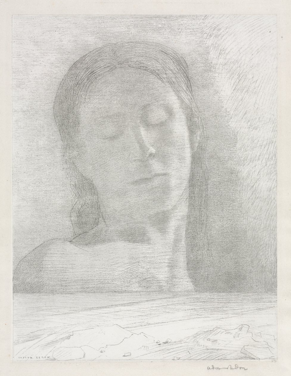 Closed Eyes by Odilon Redon