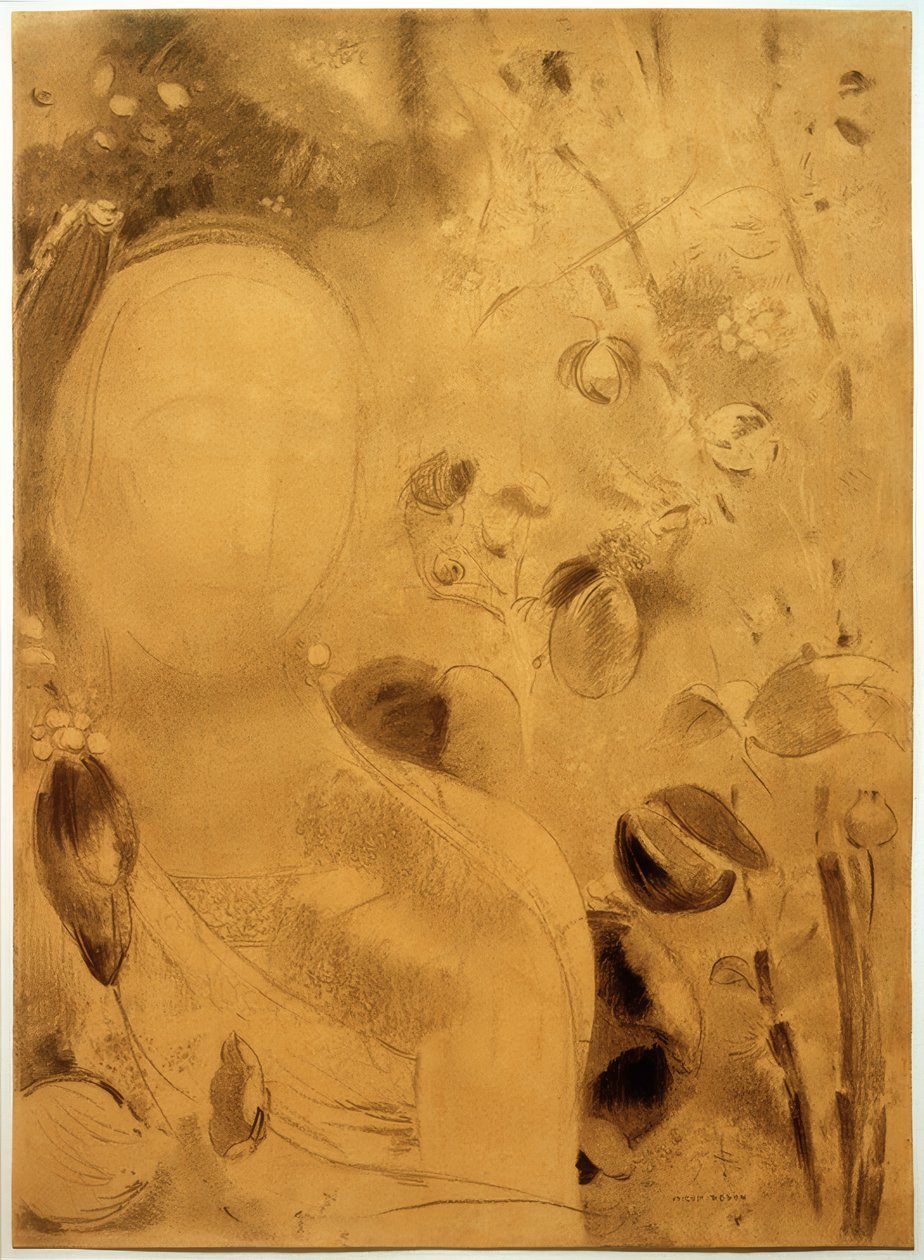 The Dream, Flowers and Face by Odilon Redon