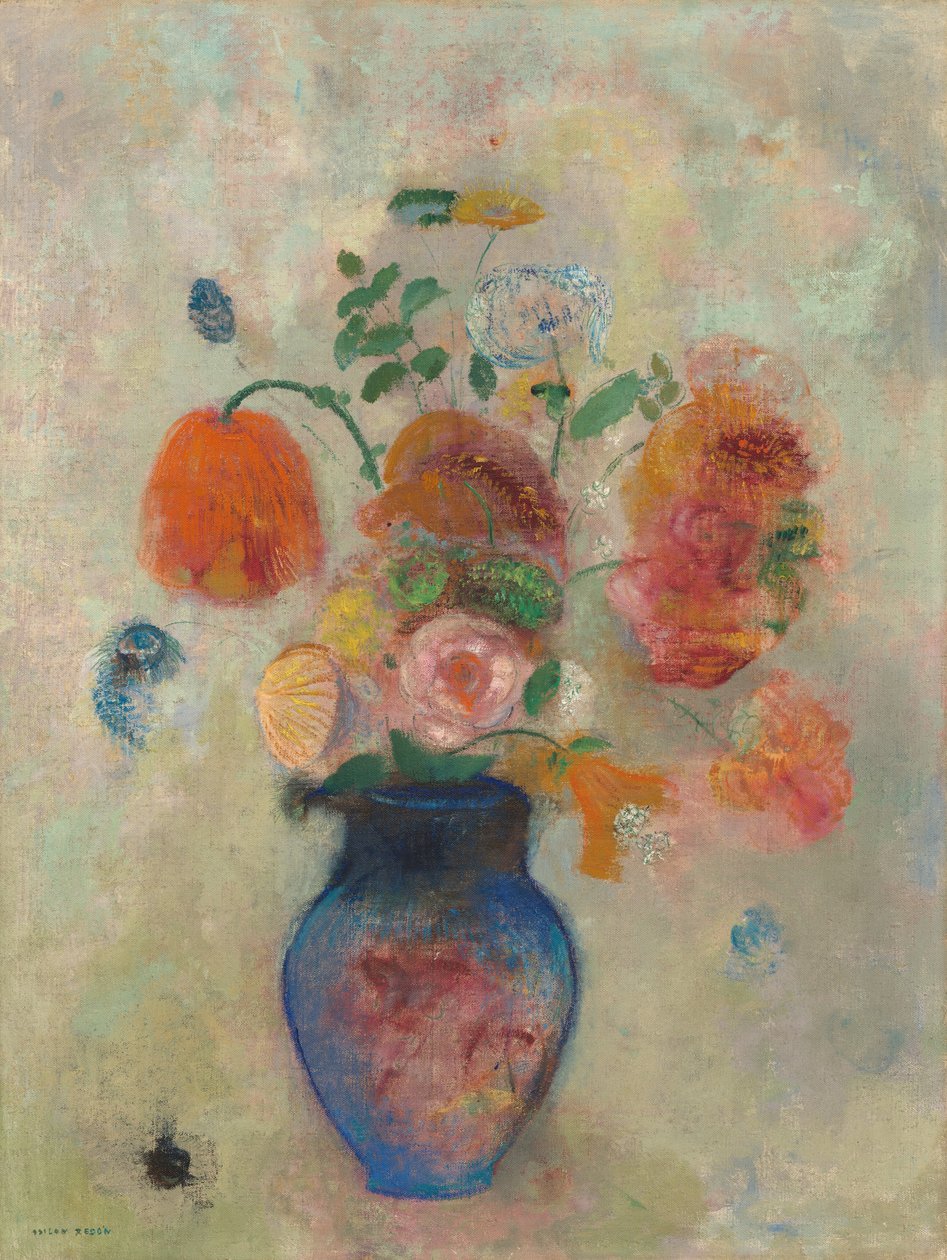 Large Vase with Flowers by Odilon Redon