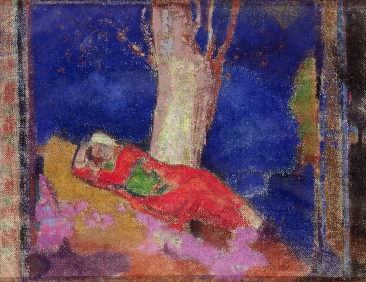 Woman Sleeping under a Tree by Odilon Redon